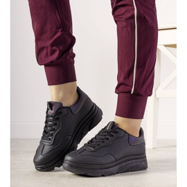 Sorte sneakers med Kaori reflekterende indsats 1