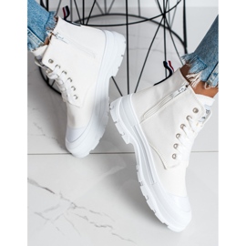 Goodin Sneakers med dekorativ lynlås hvid 2