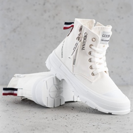 Goodin Sneakers med dekorativ lynlås hvid 1