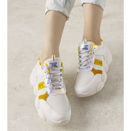 Hvide og gule Carry sneakers til kvinder 1