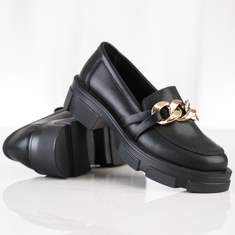 Filippo Læder Loafers På Platformen sort 1
