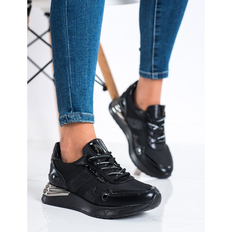 VINCEZA Glitter Sneakers sort 1