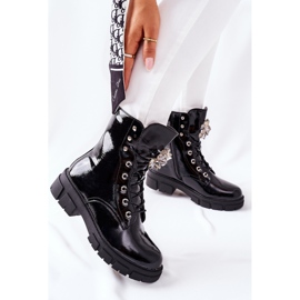 S.Barski Dame støvler Black Crystals Tweten sort 2