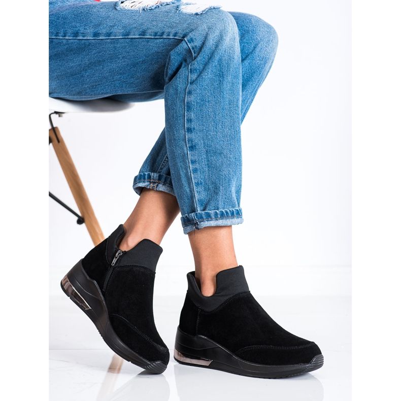 Filippo Læder sneakers på lynlås sort 2