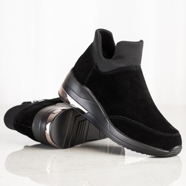 Filippo Læder sneakers på lynlås sort 1