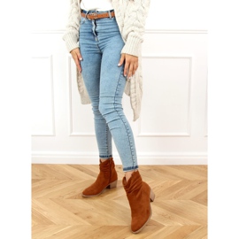 Lavhælede støvler kamel Z1165 Camel brun 2