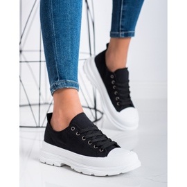 SHELOVET Tekstil mode sneakers sort 2