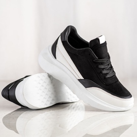 SHELOVET Sort ruskind sneakers 1