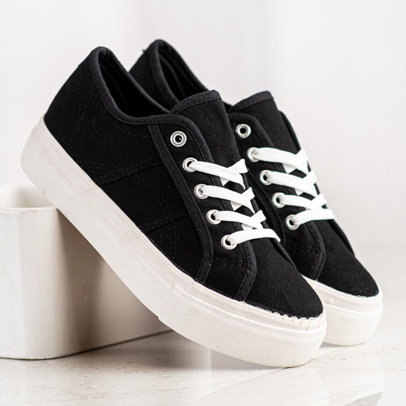 Bella Star Sorte sneakers på platformen 1