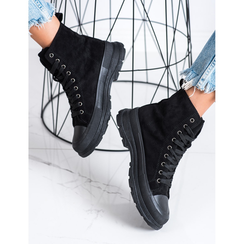 Seastar Sneakers i høj ruskind sort 2
