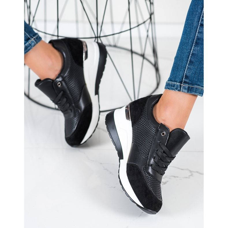 SHELOVET Light Wedge Sneakers sort 1