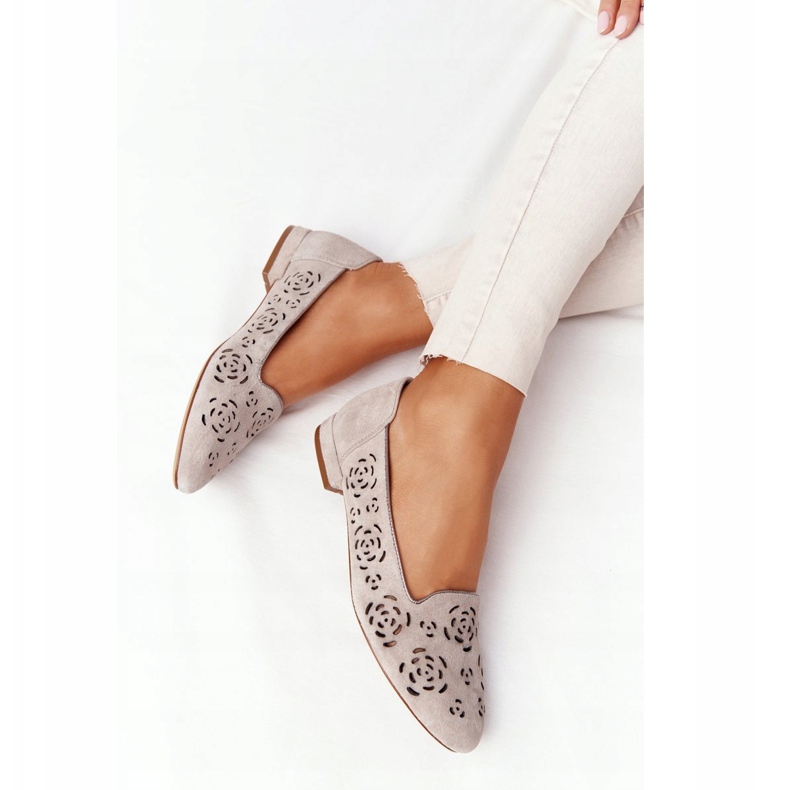 Openwork Loafers Sergio Leone BL627 Cappuccino grå 4
