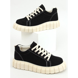 Sorte sneakers med en tyk sål 85-737 Sort 1