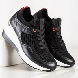 SHELOVET Slip-on sneakers med mesh sort 2