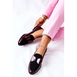 Kvinder Brogues Maciejka lakerede loafers marmoreret bourgogne 04099-33 / 00-1 rød 2