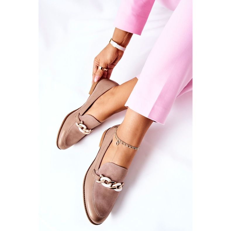 Dame Brogues Maciejka lakerede loafers Beige 4099B-04 / 00-1 1