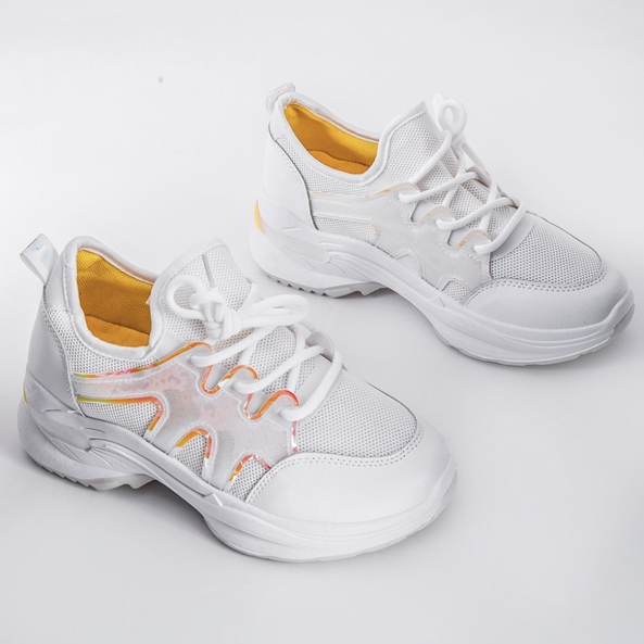 Hvide sko med tykke Ellen -såler KeeShoes