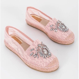 Lyserøde espadriller med Lordly cubic zirconia 1