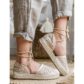 Peekaboo beige åbent espadriller 1