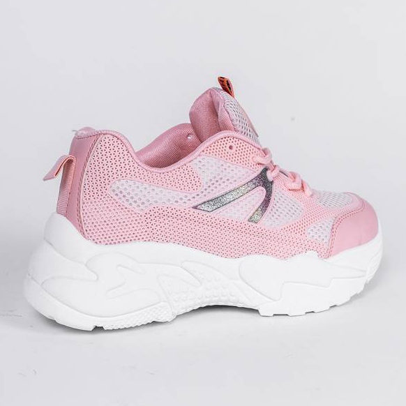 Lyserøde sneakers på chunky Alice såler 1