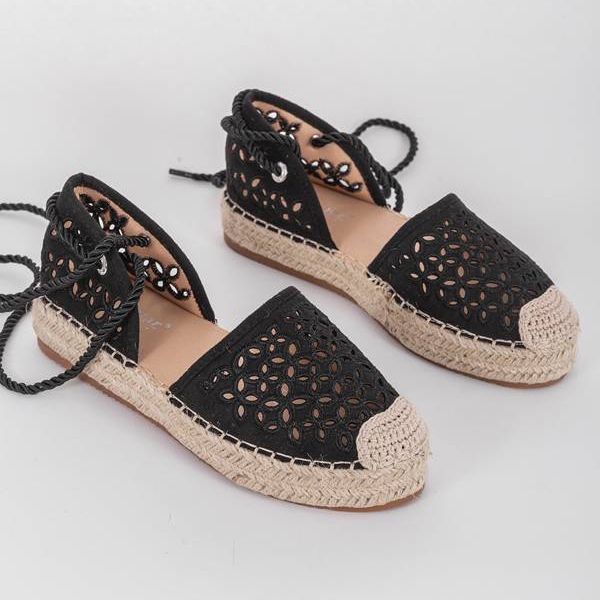 Sort Peekaboo åbent espadriller 1