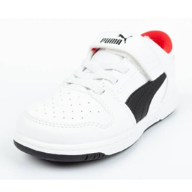 Puma Rebound Jr 370493 01 hvid sort 1