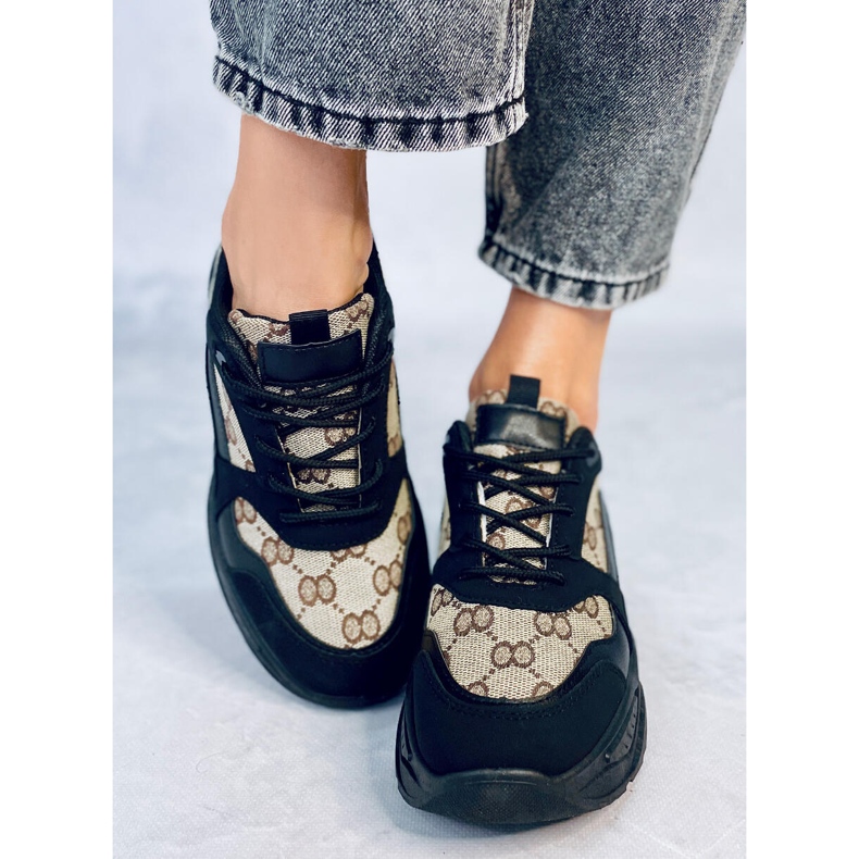 Isla Black Trainers beige sort 1