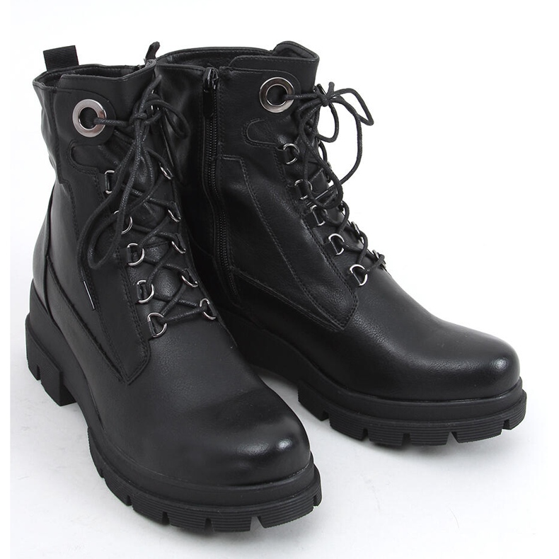 Turid Black low wedge støvler sort 1