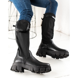 Best Shoes Mode støvler med lomme sort 1