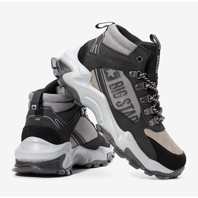 Maclovio mænds sorte og grå Big Star sneakers 1