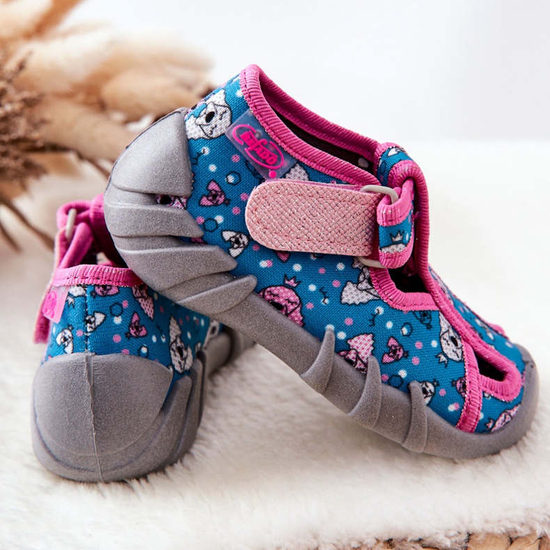 BEFADO S.A. Hjemmesko Inblu Med Velcro 190P100 Blå-Pink lyserød 2