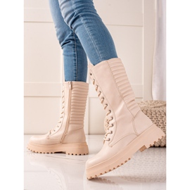 Seastar Beige øko læderstøvler 2