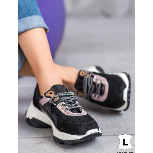 Goodin Komfortable læder sneakers sort 2