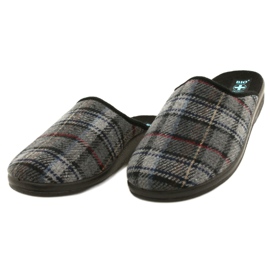 Herre hjemmesko Plaid Adanex 24162 sort grå 2