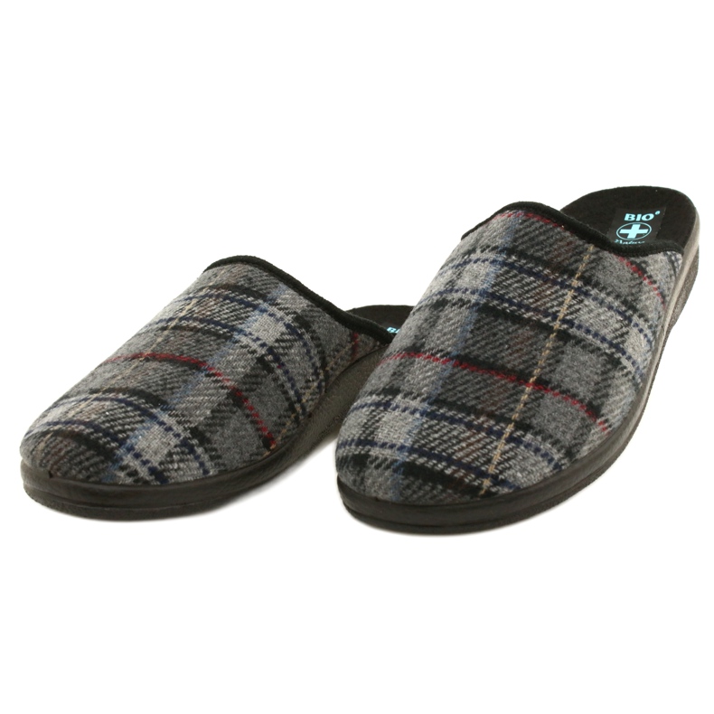 Herre hjemmesko Plaid Adanex 24162 sort grå 2