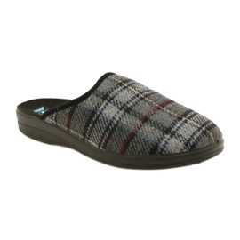 Herre hjemmesko Plaid Adanex 24162 sort grå 1
