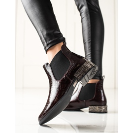 Sergio Leone Chelsea støvler med dekorativ hæl brun rød 1