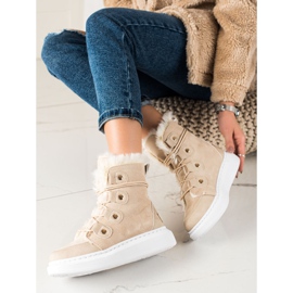 TRENDI Stilfulde beige snestøvler 1