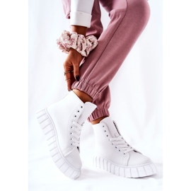 Høje læder-sneakers på den hvide Meniphise-platform 2