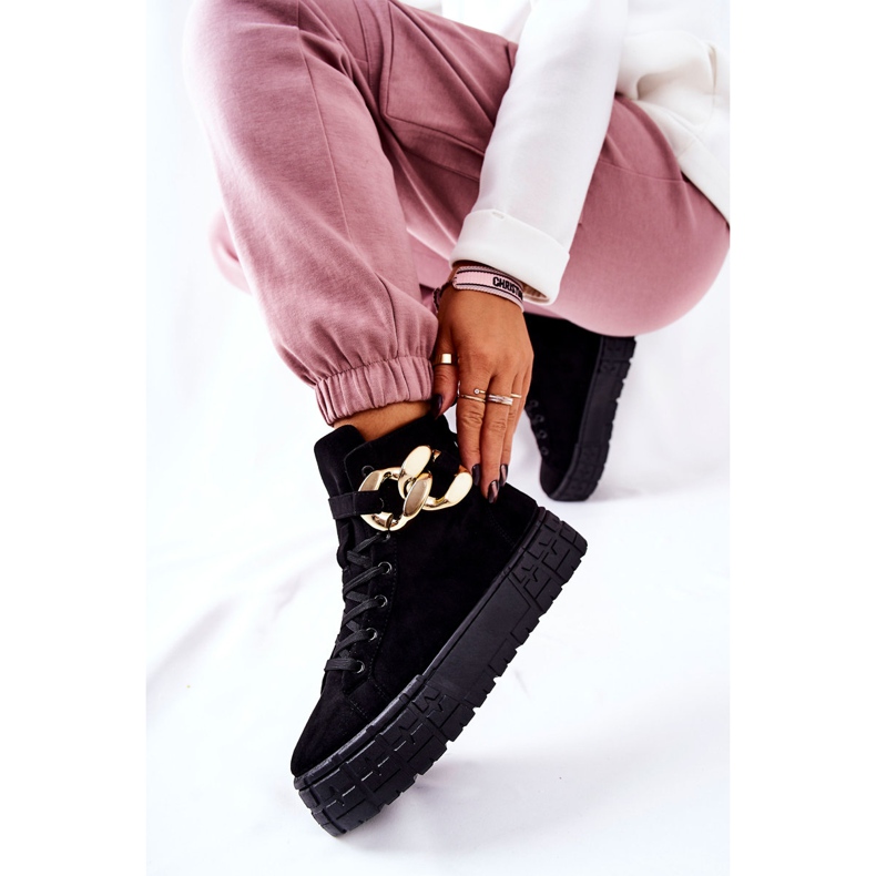 Høje sneakers på den sorte Evenia platform 1