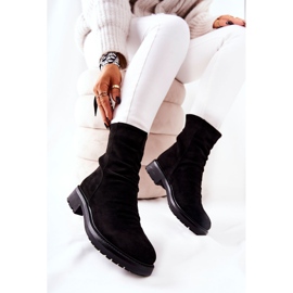 Høj ruskind Crinkled Boots Sort Trisha 1