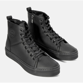 Big Star sorte metalliske sneakers til mænd 1