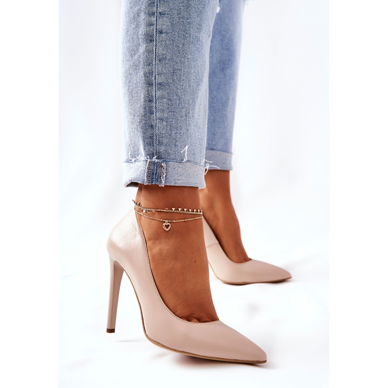 Klassiske Monnari 0180-015 Beige høje hæle 2