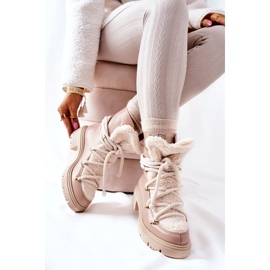 Lewski Shoes Læderstøvler Trappers bundet Lewski Beige 3116 2
