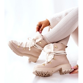 Lewski Shoes Læderstøvler Trappers Tied Lewski Lys beige 3116 2