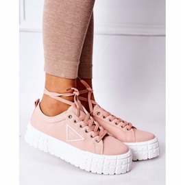 Kvinders lyserøde sneakers på platformen 4