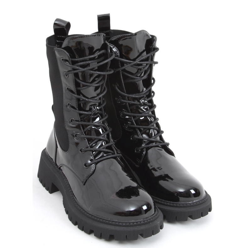 Militærstøvler med en sokoverdel Sanna Black sort 2