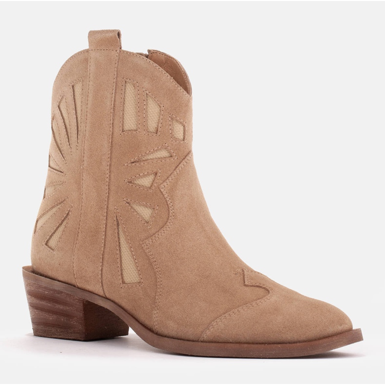 Marco Shoes Cowboystøvler i naturlig ruskind beige 1