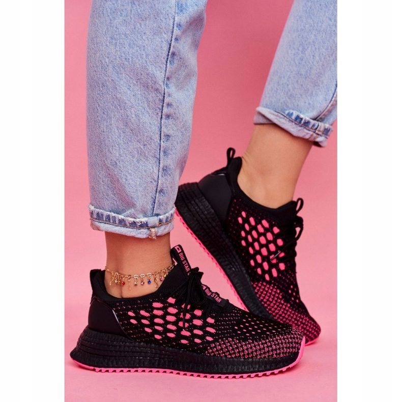 Kvinders sportssko Sneakers Big Star Black Fuchsia FF274964 sort lyserød 1