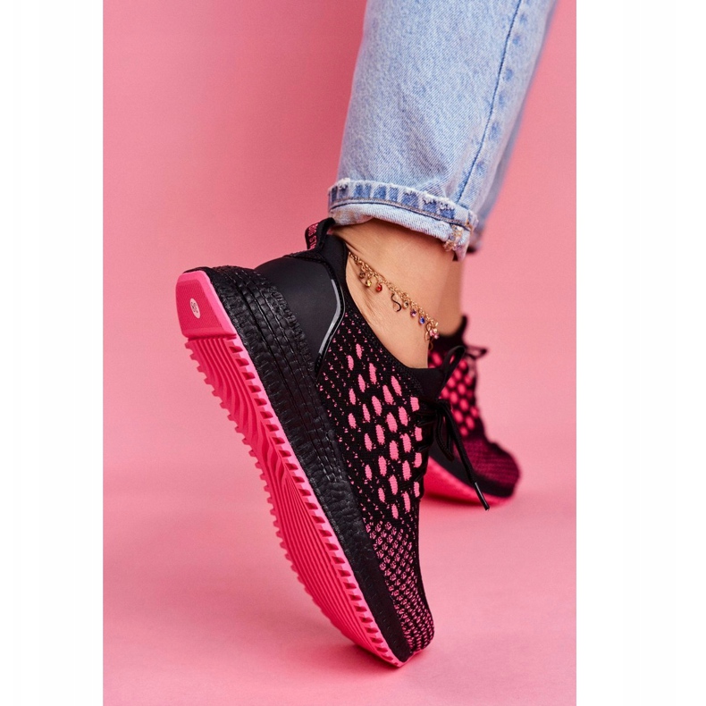Kvinders sportssko Sneakers Big Star Black Fuchsia FF274964 sort lyserød 3